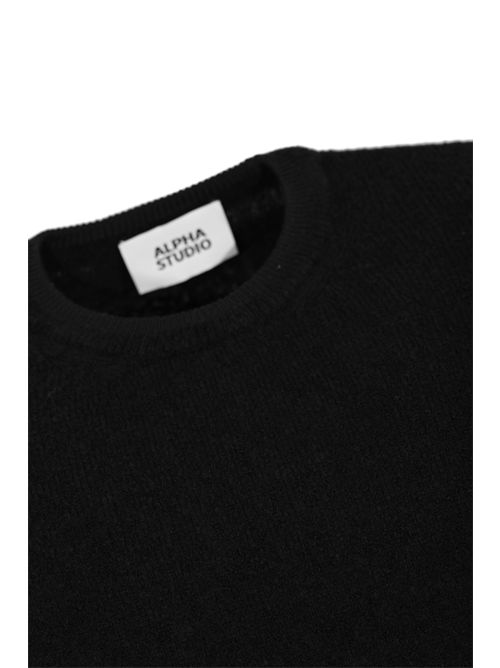 Maglione in misto lana Nero Alpha studio | AU-3172C1002